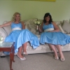 Pale blue bespoke swing style bridemaids dresses